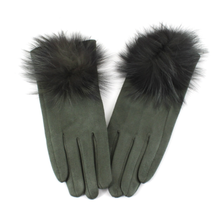 Load image into Gallery viewer, Microfiber Touch Glove with Fur Pom
