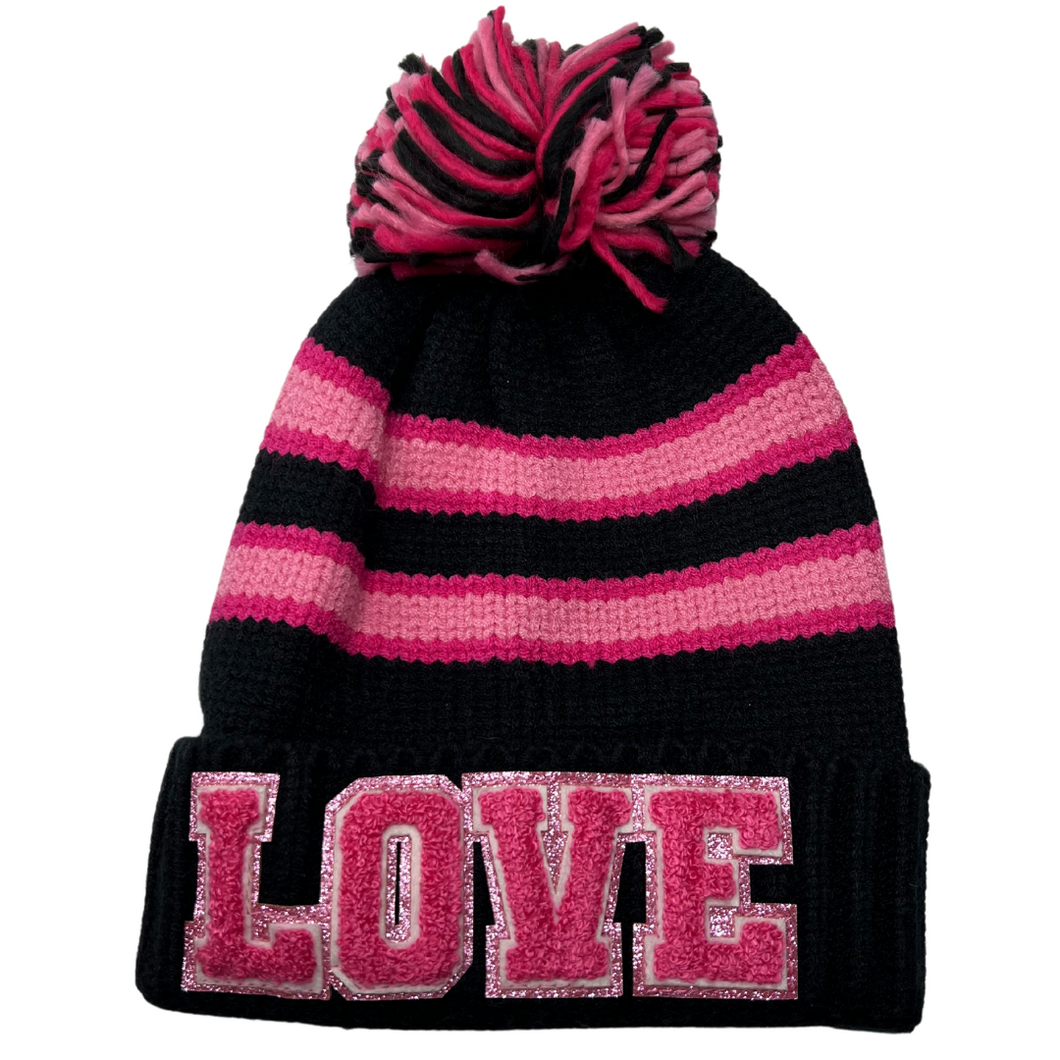 Love Cuffed Beanie with PomPom