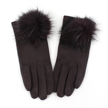 Load image into Gallery viewer, Microfiber Touch Glove with Fur Pom
