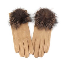 Load image into Gallery viewer, Microfiber Touch Glove with Fur Pom
