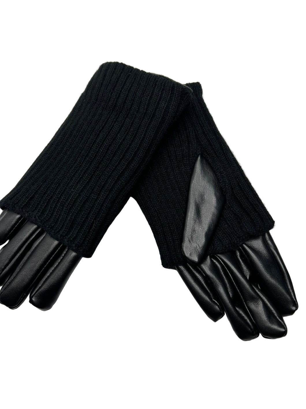 Vegan Touch Glove with Ribbed Knit Hood