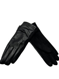 Vegan Leather Twist Touch Glove