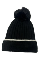 Load image into Gallery viewer, Ribbed Sherpa Lined Beanie with Pom
