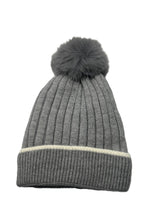 Load image into Gallery viewer, Ribbed Sherpa Lined Beanie with Pom

