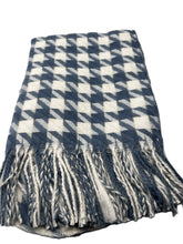 Load image into Gallery viewer, Checkered Hooded, Fringed Houndstooth Ruana with Armholes
