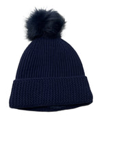 Load image into Gallery viewer, Sherpa Lined Ribbed Cuffed Beanie with Pom
