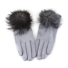 Load image into Gallery viewer, Microfiber Touch Glove with Fur Pom
