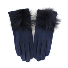 Load image into Gallery viewer, Microfiber Touch Glove with Fur Pom
