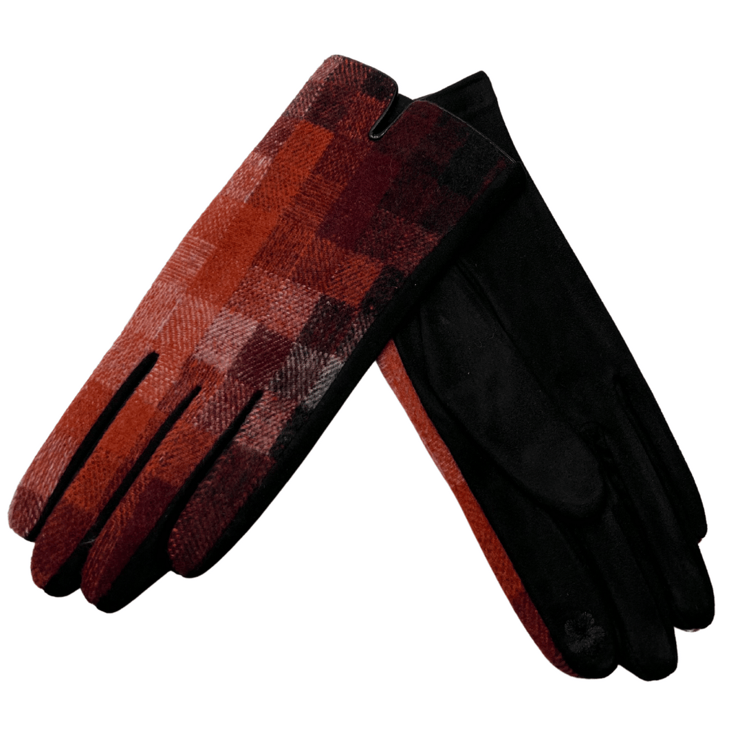 Checkered Color Gradient Touch Gloves