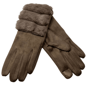 Lined Touch Gloves with Faux Fur Cuff – The Glove Lady