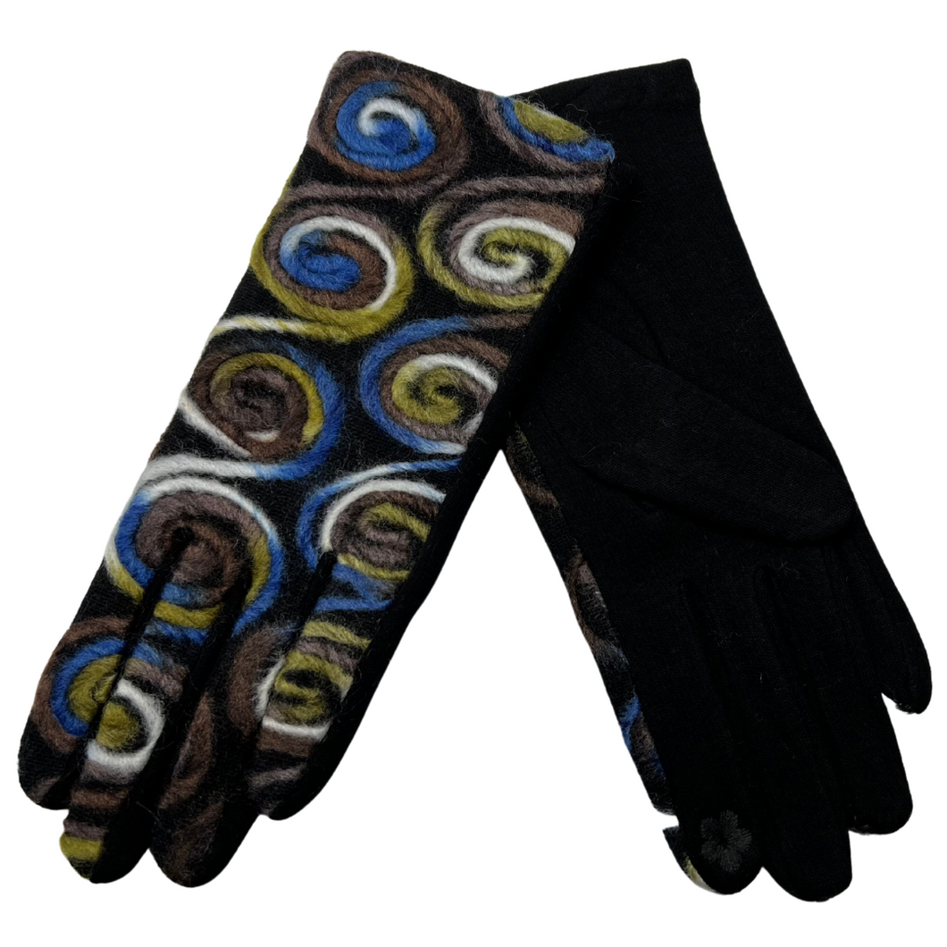 Multi-Color Swirl Touch Gloves