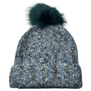 Multi Colored Cuffed PomPom Beanie