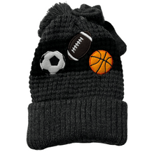 Load image into Gallery viewer, Sports Motif Cuff Hat with PomPom &amp; Mittens - The Glove Lady
