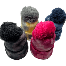 Load image into Gallery viewer, Tie Dye Cuffed PomPom Beanie, BEST SELLER!
