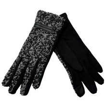 Load image into Gallery viewer, Tweed Touch Gloves with Band and Buttons
