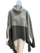 Load image into Gallery viewer, Soft 2-Tone Cowlneck Poncho
