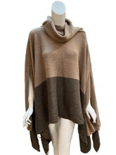 Load image into Gallery viewer, Soft 2-Tone Cowlneck Poncho
