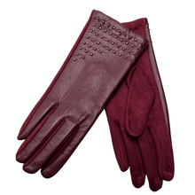 Load image into Gallery viewer, Vegan Leather Stud Touch Glove
