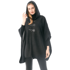 Hooded Cape with Armholes and Toggle Closure