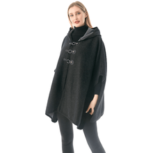 Load image into Gallery viewer, Hooded Cape with Armholes and Toggle Closure
