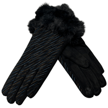 Load image into Gallery viewer, Lined Touch Gloves with Faux Fur Cuff
