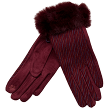 Load image into Gallery viewer, Lined Touch Gloves with Faux Fur Cuff
