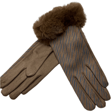 Load image into Gallery viewer, Lined Touch Gloves with Faux Fur Cuff
