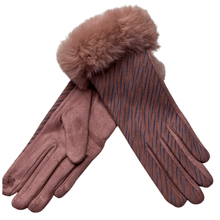 Load image into Gallery viewer, Lined Touch Gloves with Faux Fur Cuff
