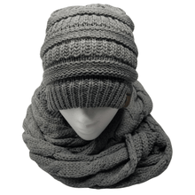 Load image into Gallery viewer, Solid Cable Knit Infinity Scarf - The Glove Lady
