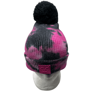 Tie Dye Cuffed PomPom Beanie, BEST SELLER!