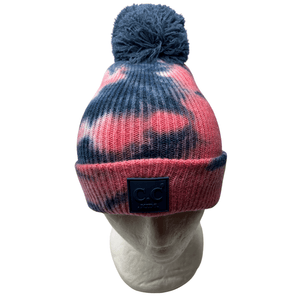 Tie Dye Cuffed PomPom Beanie, BEST SELLER!