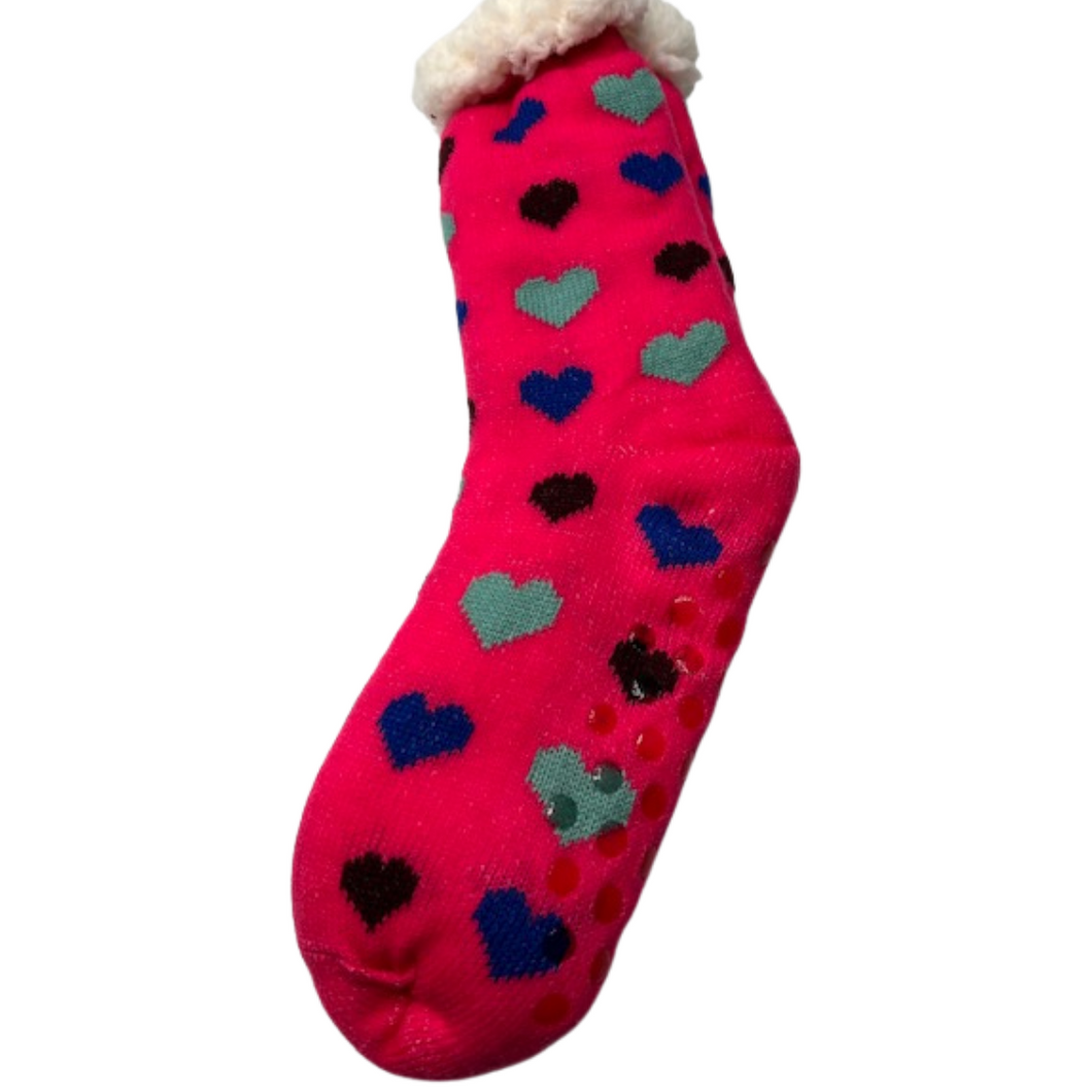 Heart Slipper Socks with Gripper Soles