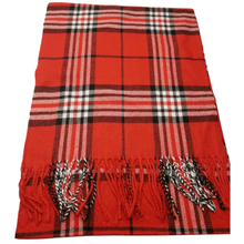 Load image into Gallery viewer, Mens Soft Acrylic Fringed Plaid Scarf - The Glove Lady
