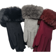 Load image into Gallery viewer, Touch Gloves with Faux Fur Cuff, BEST SELLER! - The Glove Lady
