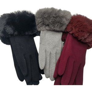 Touch Gloves with Faux Fur Cuff, BEST SELLER! - The Glove Lady