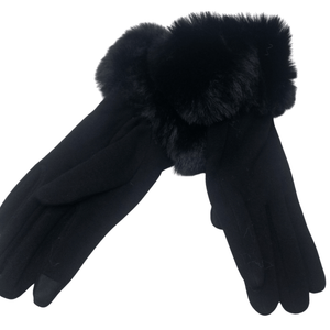 Touch Gloves with Faux Fur Cuff, BEST SELLER! - The Glove Lady