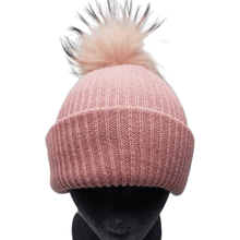 Load image into Gallery viewer, Acrylic Hat with Rabbit Fur PomPom - The Glove Lady
