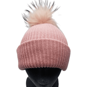 Acrylic Hat with Rabbit Fur PomPom - The Glove Lady