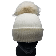Load image into Gallery viewer, Acrylic Hat with Rabbit Fur PomPom - The Glove Lady

